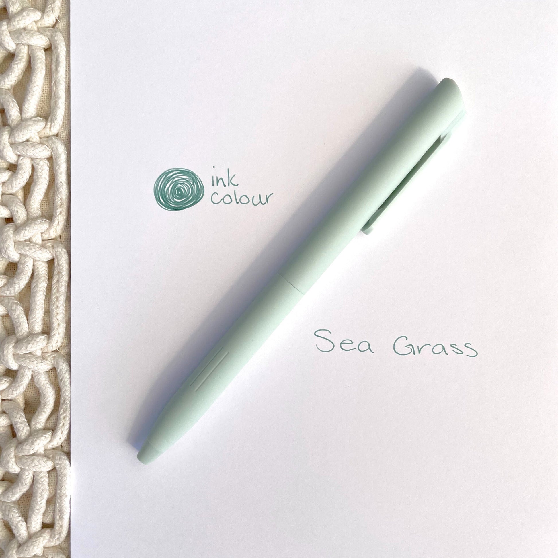 gel pen, green, sea grass green colour