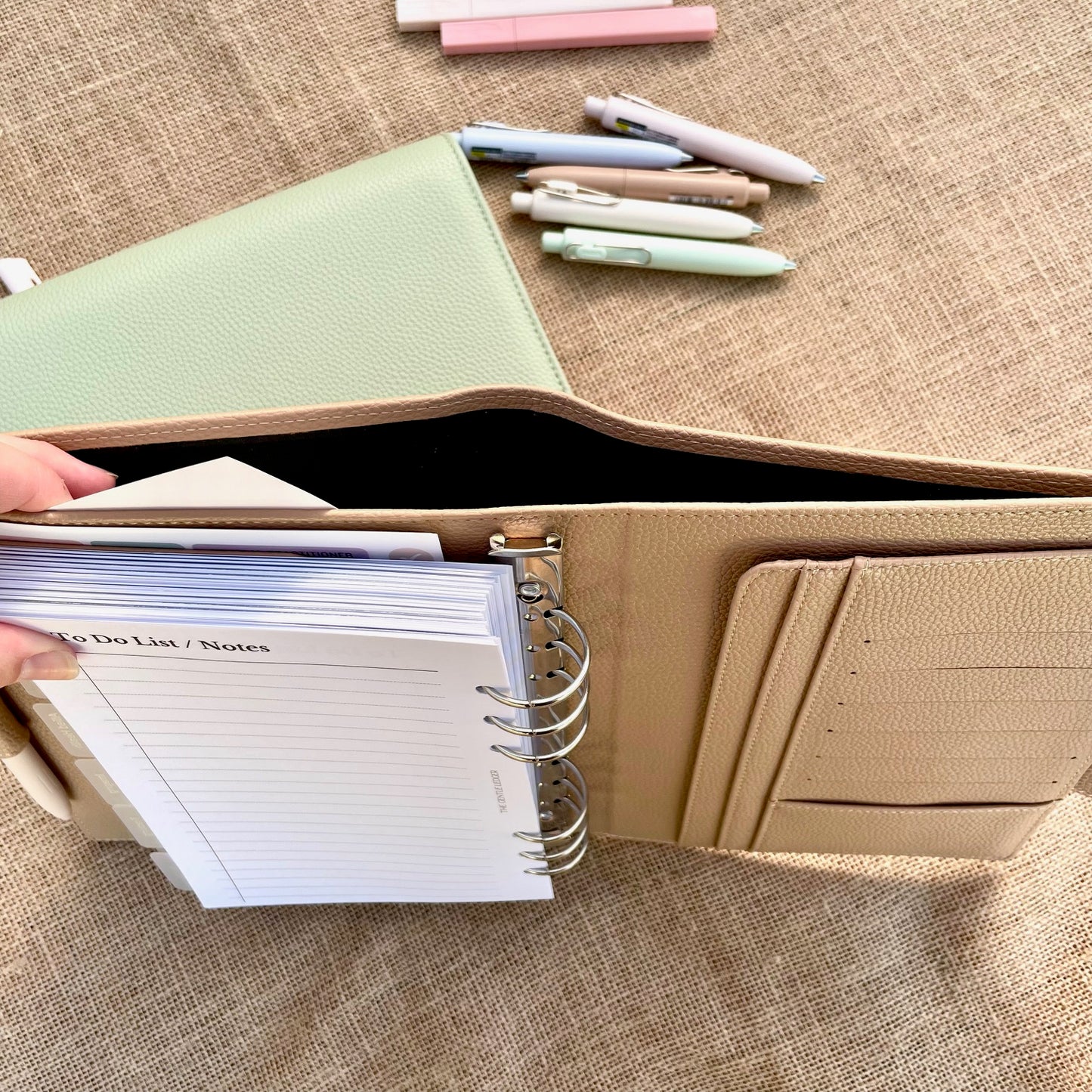 Large back pocket for full sized papers