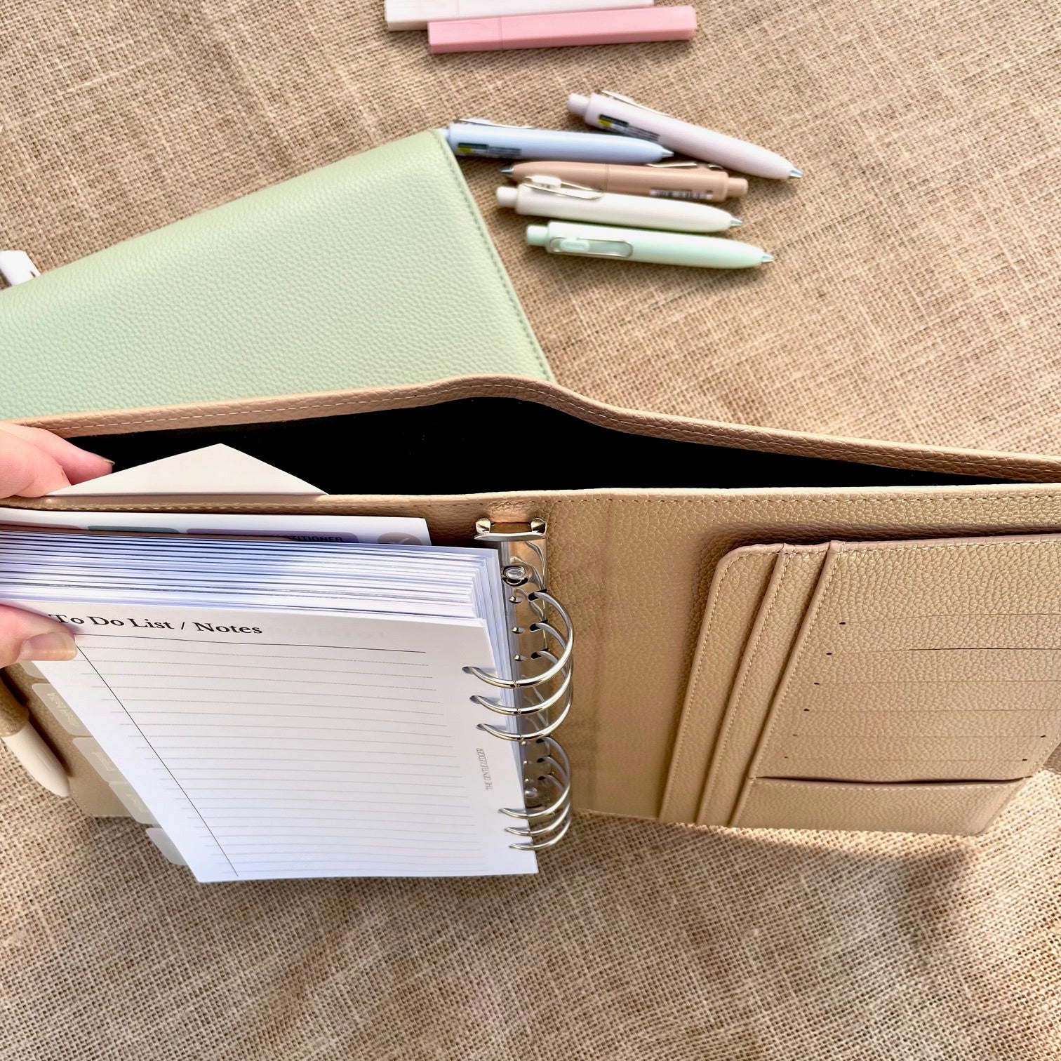 Large back pocket for full sized papers