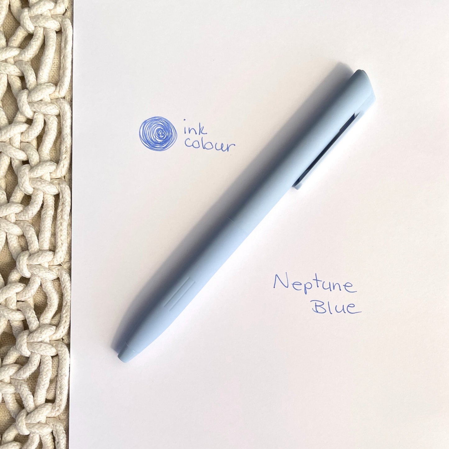 neptune blue pen, blue gel pen, gel pen blue ink