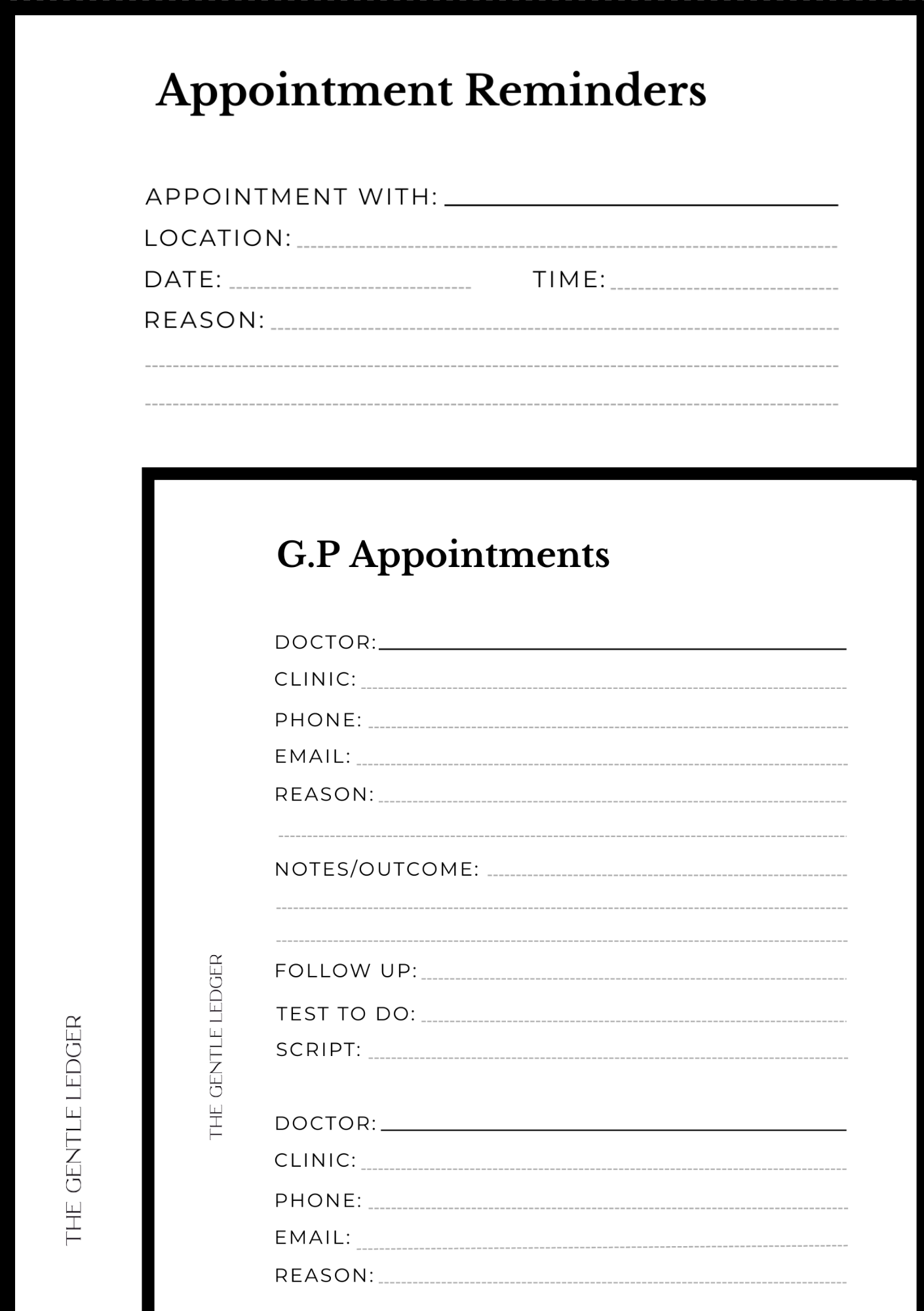 Medical Record Planner (includes inserts)