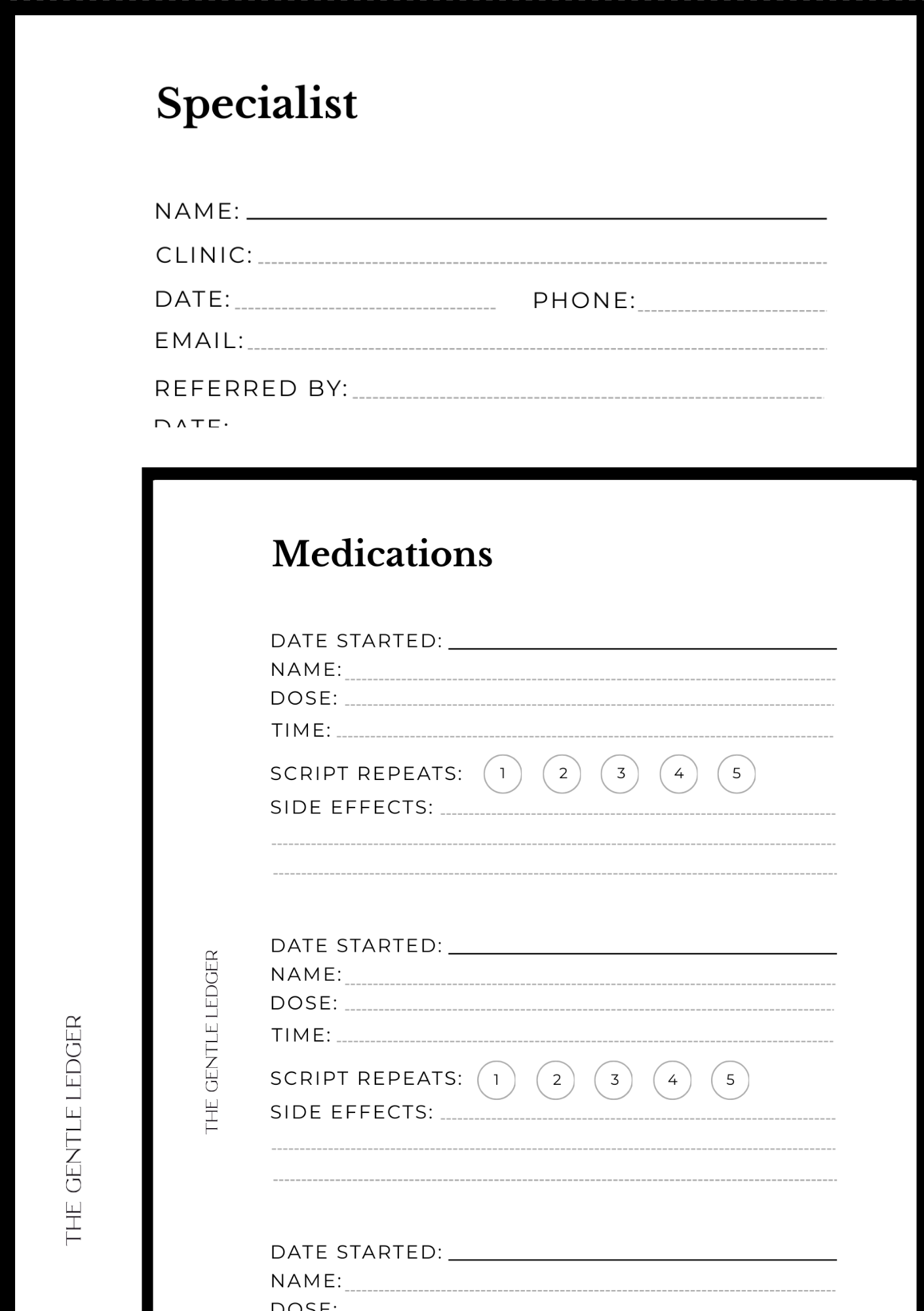 Medical Record Planner (includes inserts)