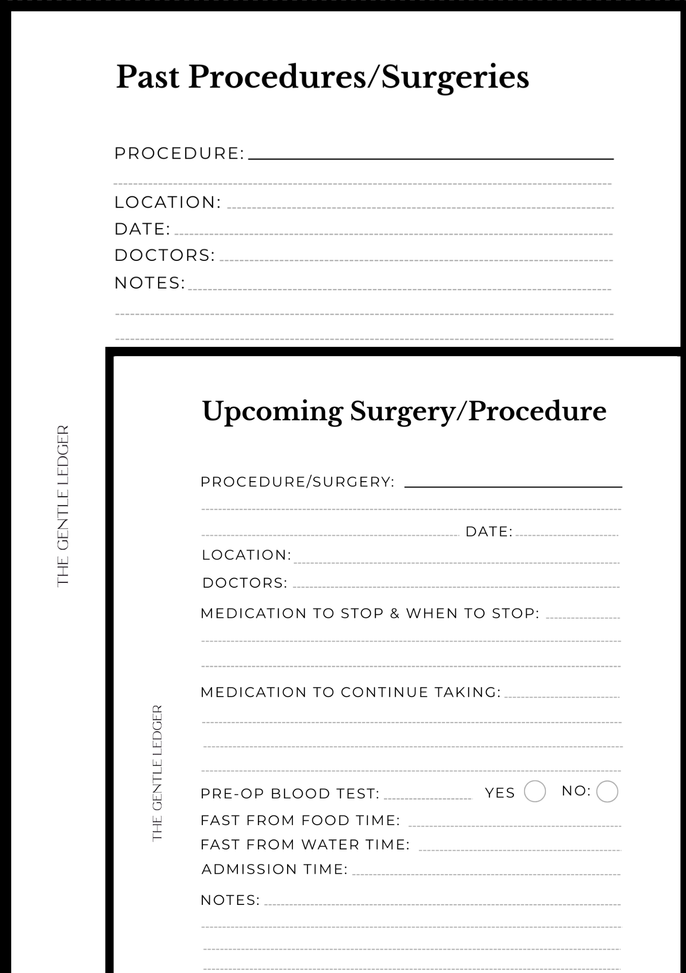 Medical Record Planner (includes inserts)